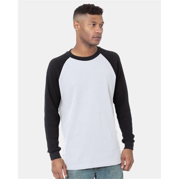Men's USA-Made Heavyweight Waffle Knit Thermal Raglan T-Shirt Thumbnail