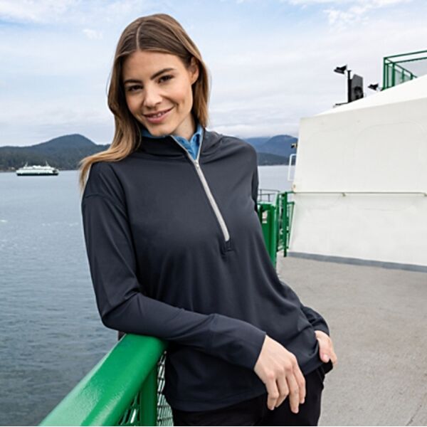 Cutter & Buck Daybreak Eco Recycled Womens Half Zip Hoodie Thumbnail