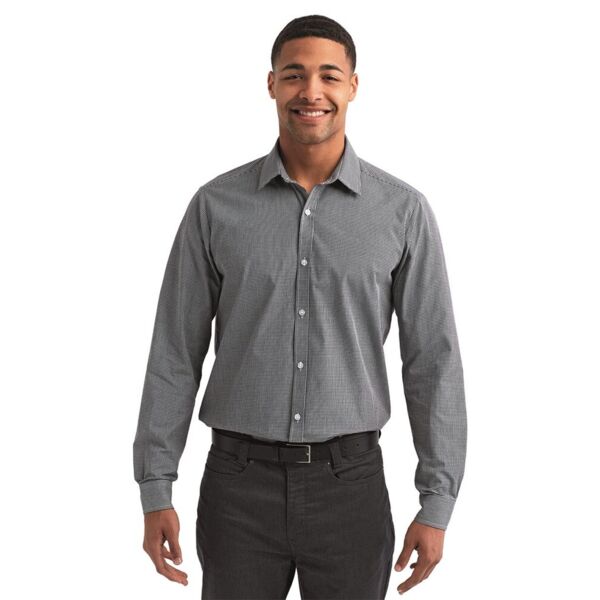 Men's Microcheck Gingham Cotton Shirt Thumbnail