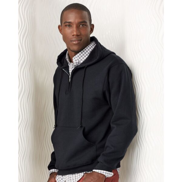 Unisex NuBlend® Quarter-Zip Hooded Sweatshirt Thumbnail