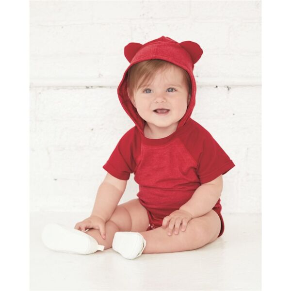 Infant Fine Jersey Raglan Bodysuit with Hood & Ears Thumbnail