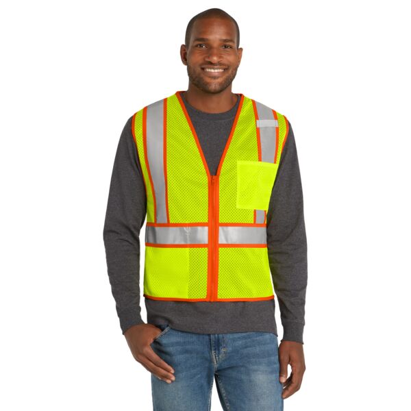 Ansi 107 Class 2 Mesh Zippered Two Tone Vest Thumbnail